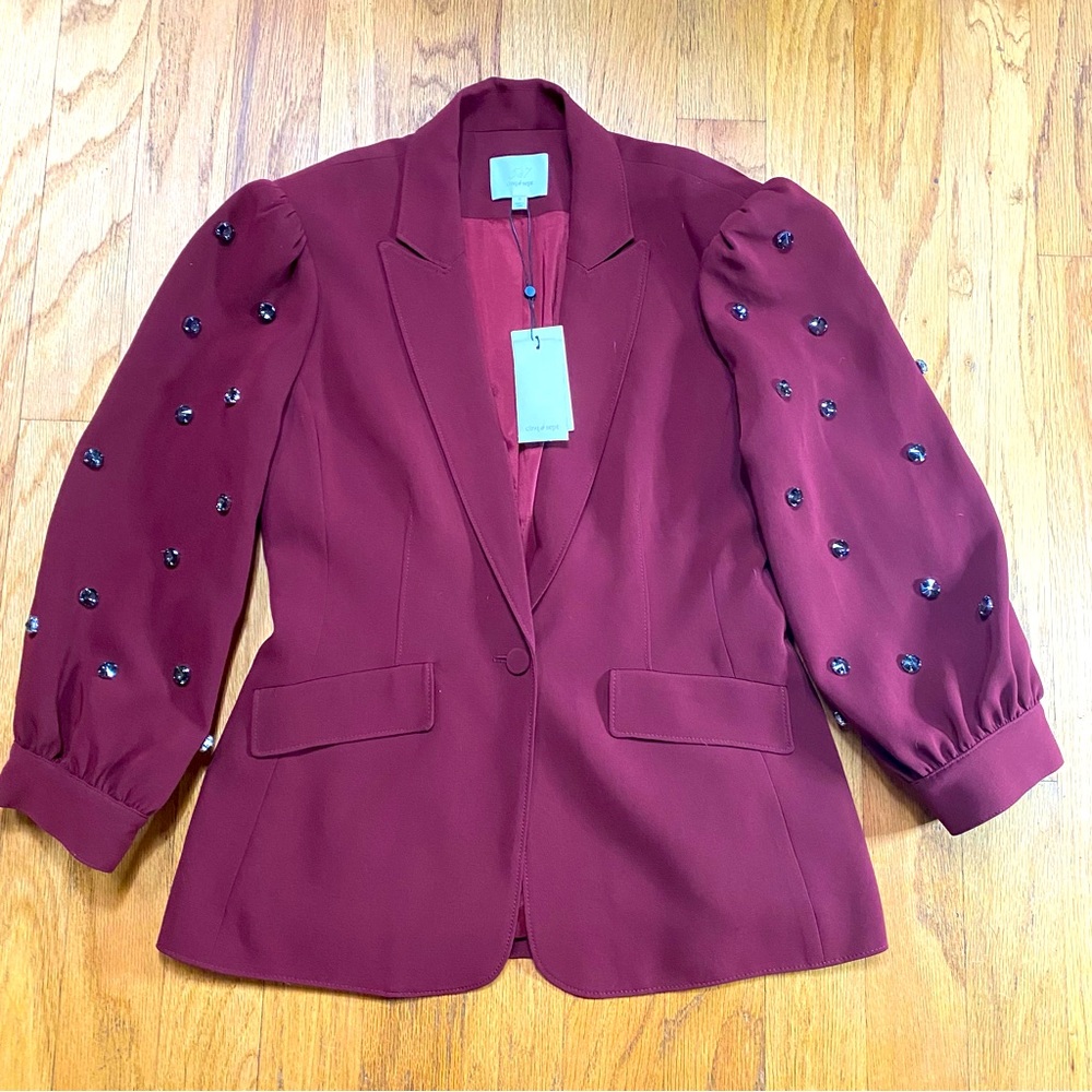 NWT Cinq a Sept Sangria Jeweled Amie Blazer (8)